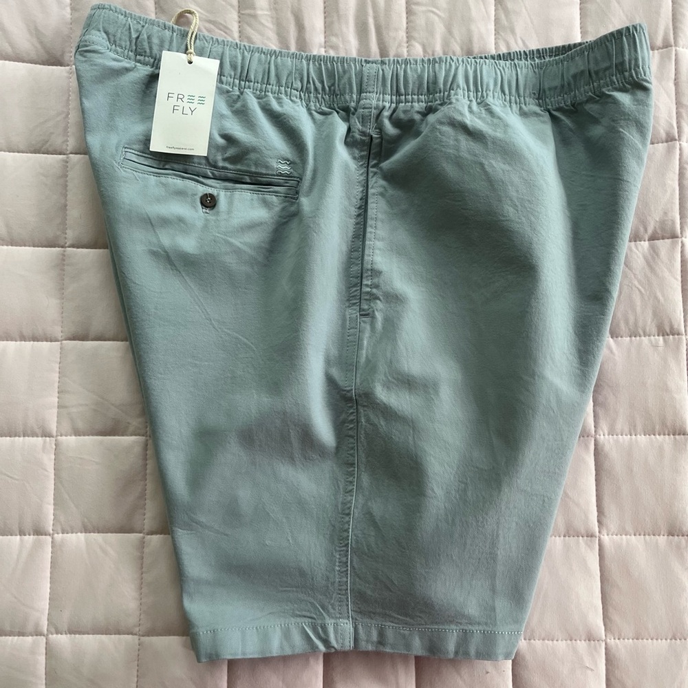 NEW Free Fly Apparel Men’s Stretch Canvas Shorts Bay Blue New with Tag Size XL